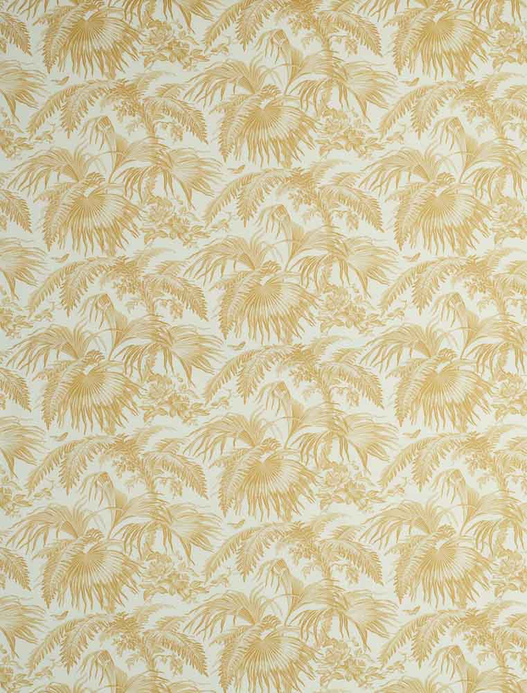 Schumacher Toile Tropique wallpaper in gold