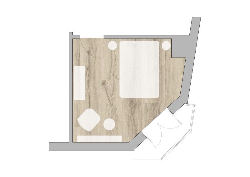 Plan d'étage Chambre d'amis d'angle - Petite maison au coin