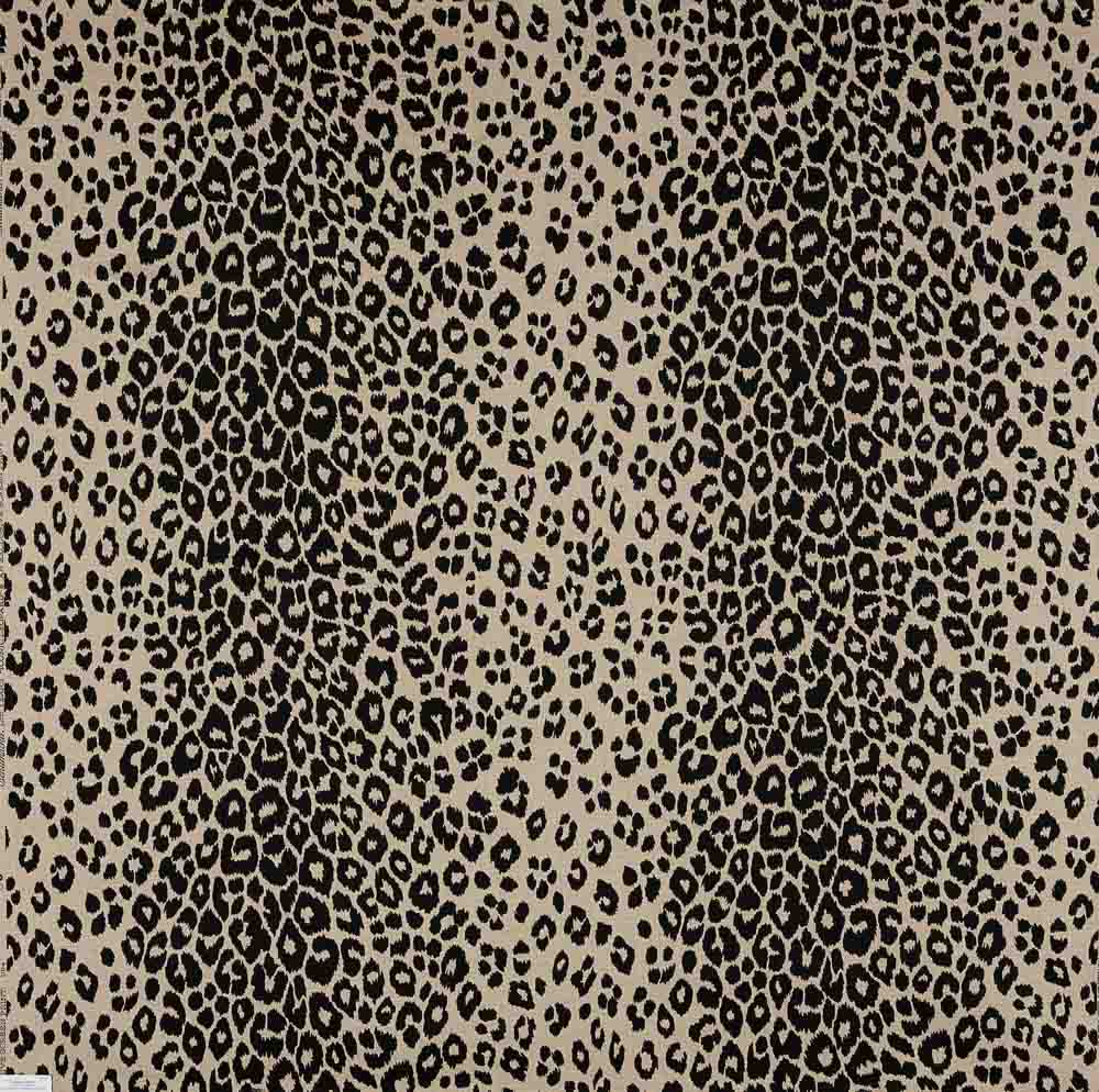 Papier peint emblématique à imprimé léopard en ébène et naturel de Schumacher
